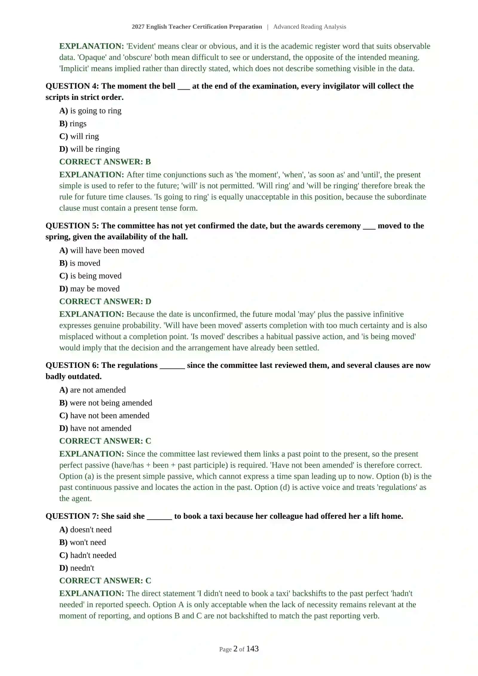 2027 English Teacher Certification Preparation | Advanced Reading Analysis 3