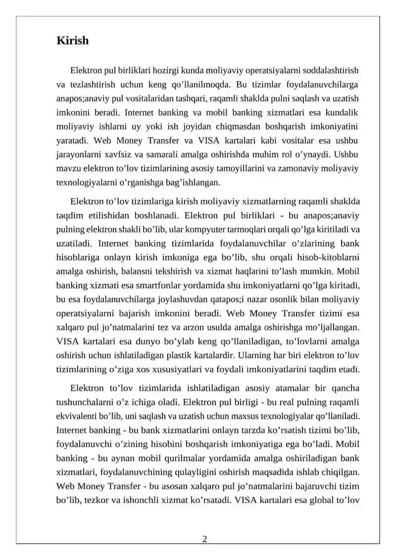 Elektron pul birliklari. Internet banking. Mobil banking Web Money Transfer. VISA kartalari 3