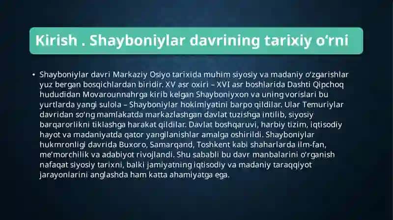 Shayboniylar davri manbalari 3