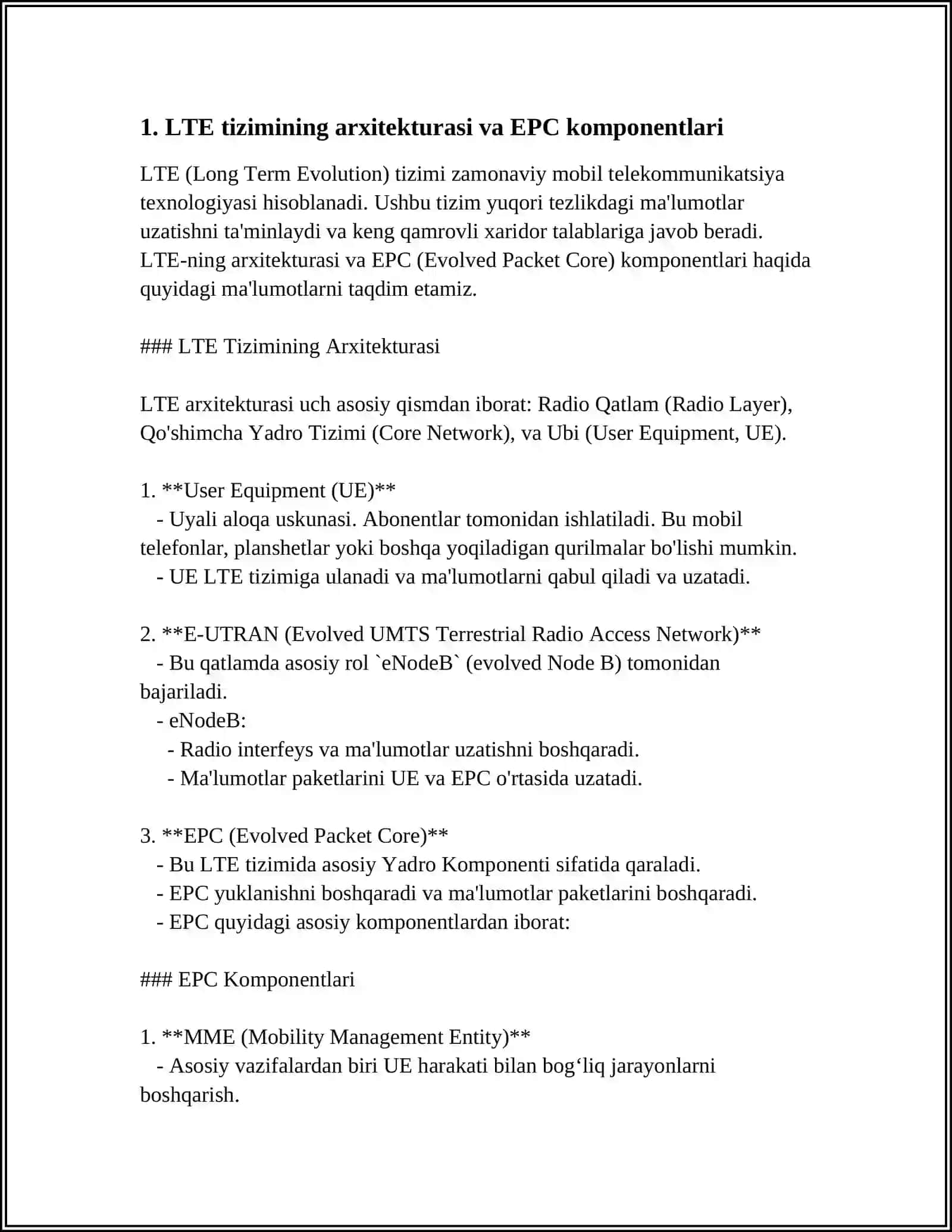 LTE TARMOQLARINING ISHLASH PRINSIPI VA RIVOJLANISHI 3