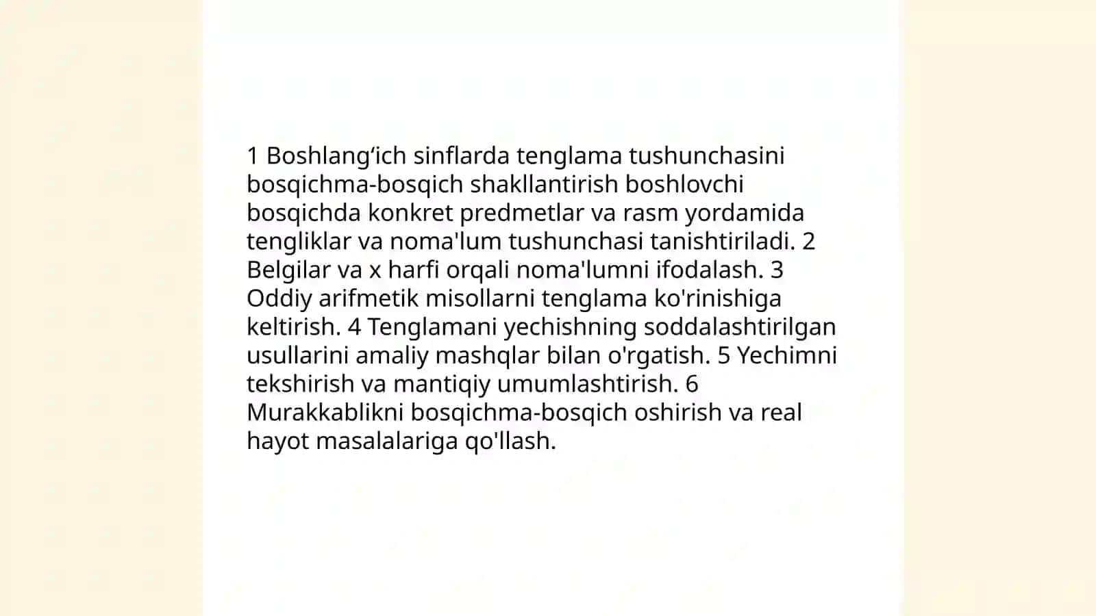 Boshlangʻich sinflarda tenglama, tengsizlik, tengliklarni oʻrgatish metodikasi 3