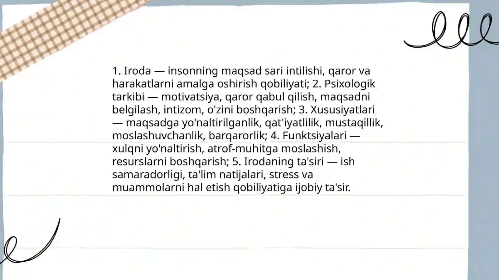 Xususiyatlar va irodaning psixologik xususiyatlari va inson faoliyatiga tasiri 3