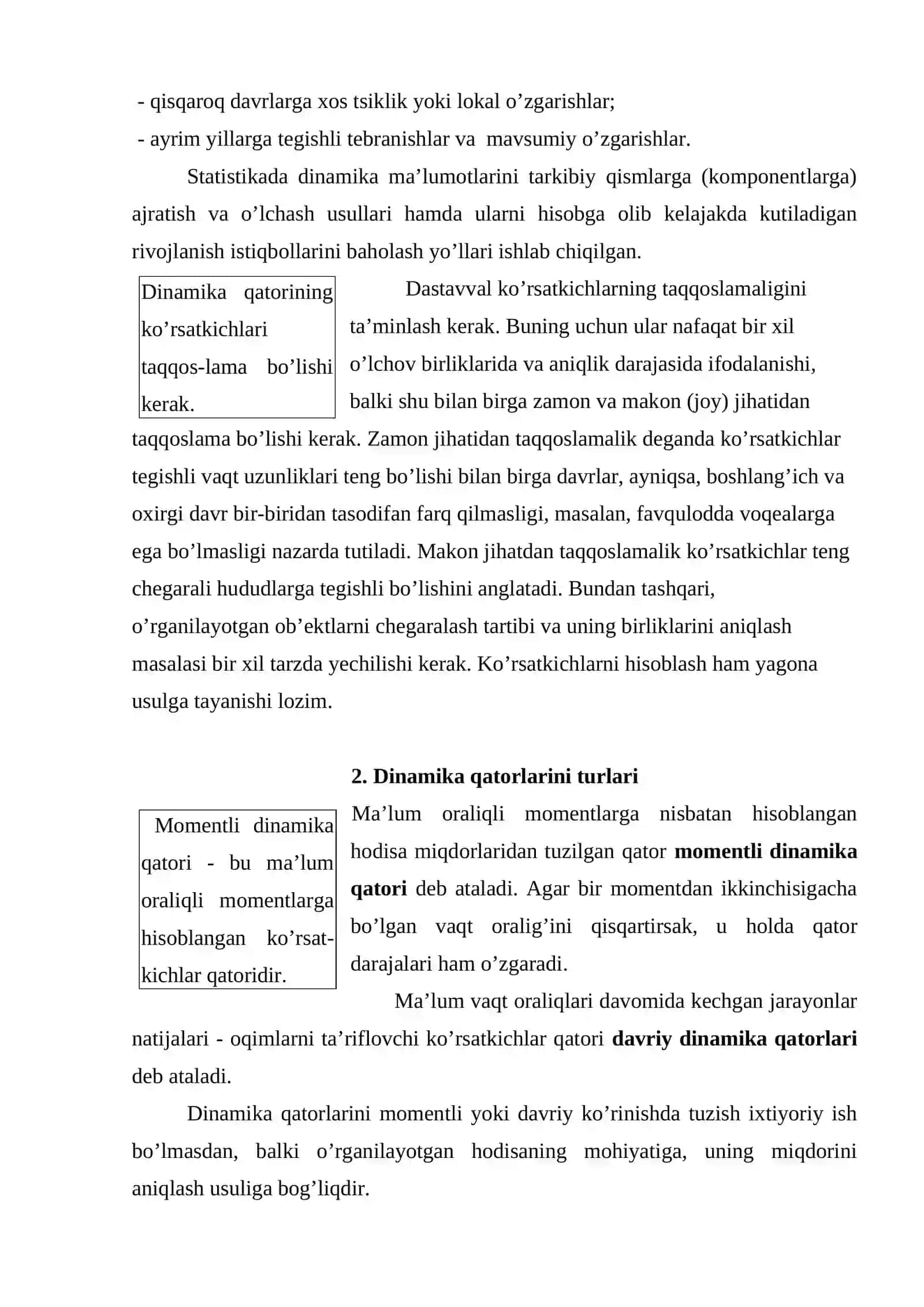 Dinamikani statistik o’rganish usullari 3
