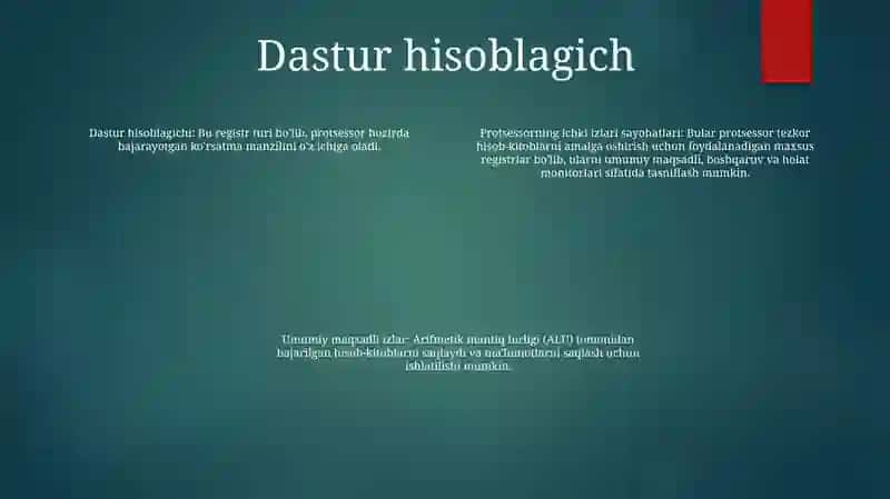Protsessrlarning Ichki Registerlar Turlari 3