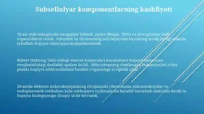 Hujayra nazariyasini yaratilishi tarixi 3