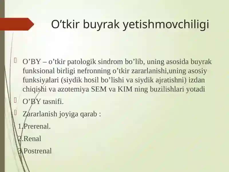 Buyrak kasalliklari dagi asosiy klinik sindromlar 3