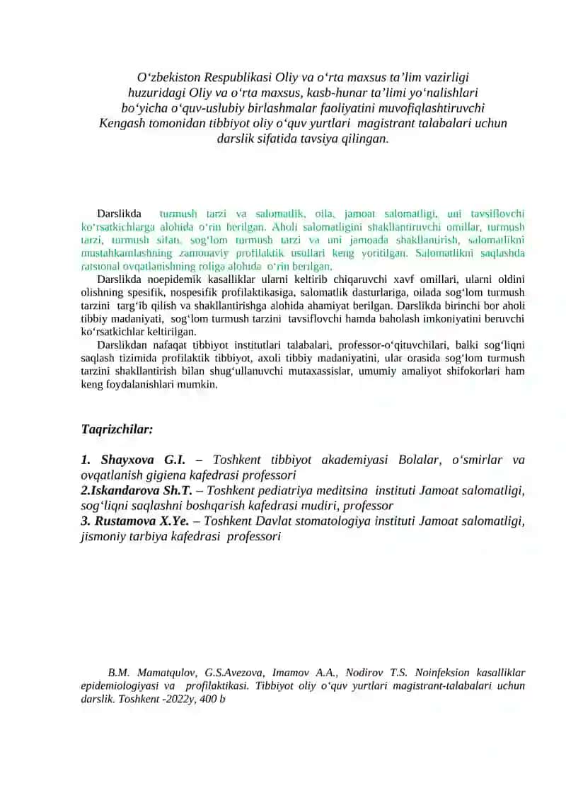 Noinfeksion kasalliklar epidemiologiyasi va profilaktikasi 3
