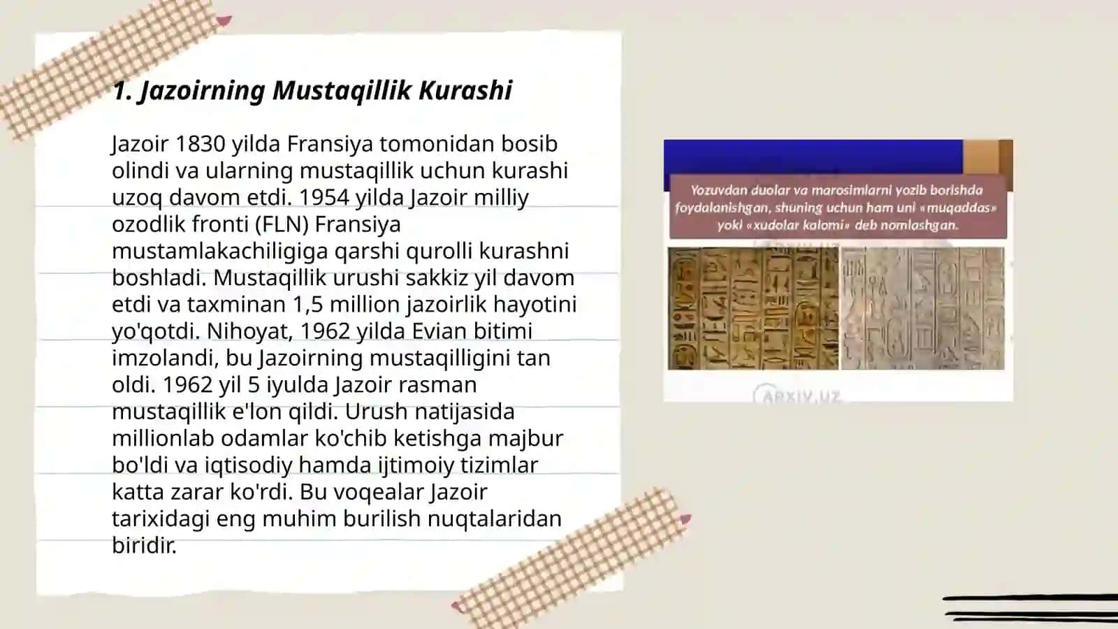 Jazoir davlati siyosati va madaniyati 3