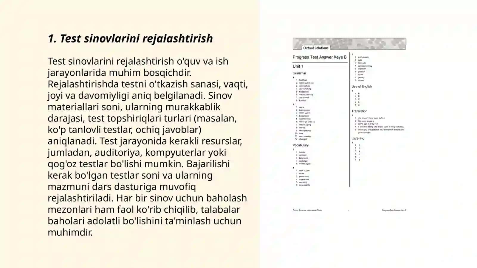 Test sinovlarini yozish va tekshirish 3