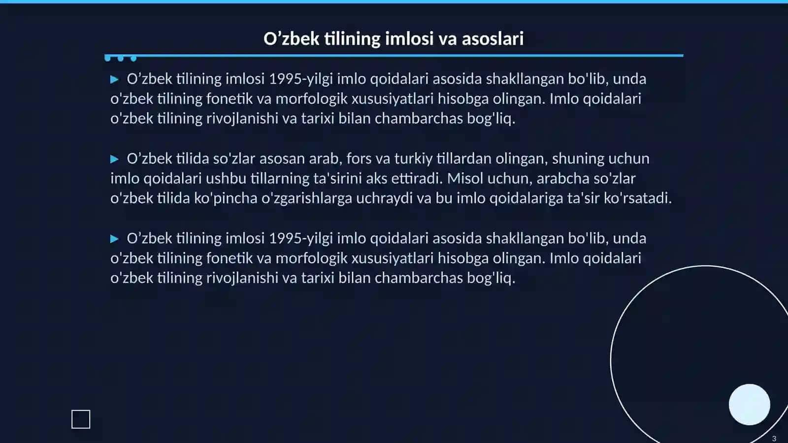 O’zbek tilining imlo meyorlari haqida 3