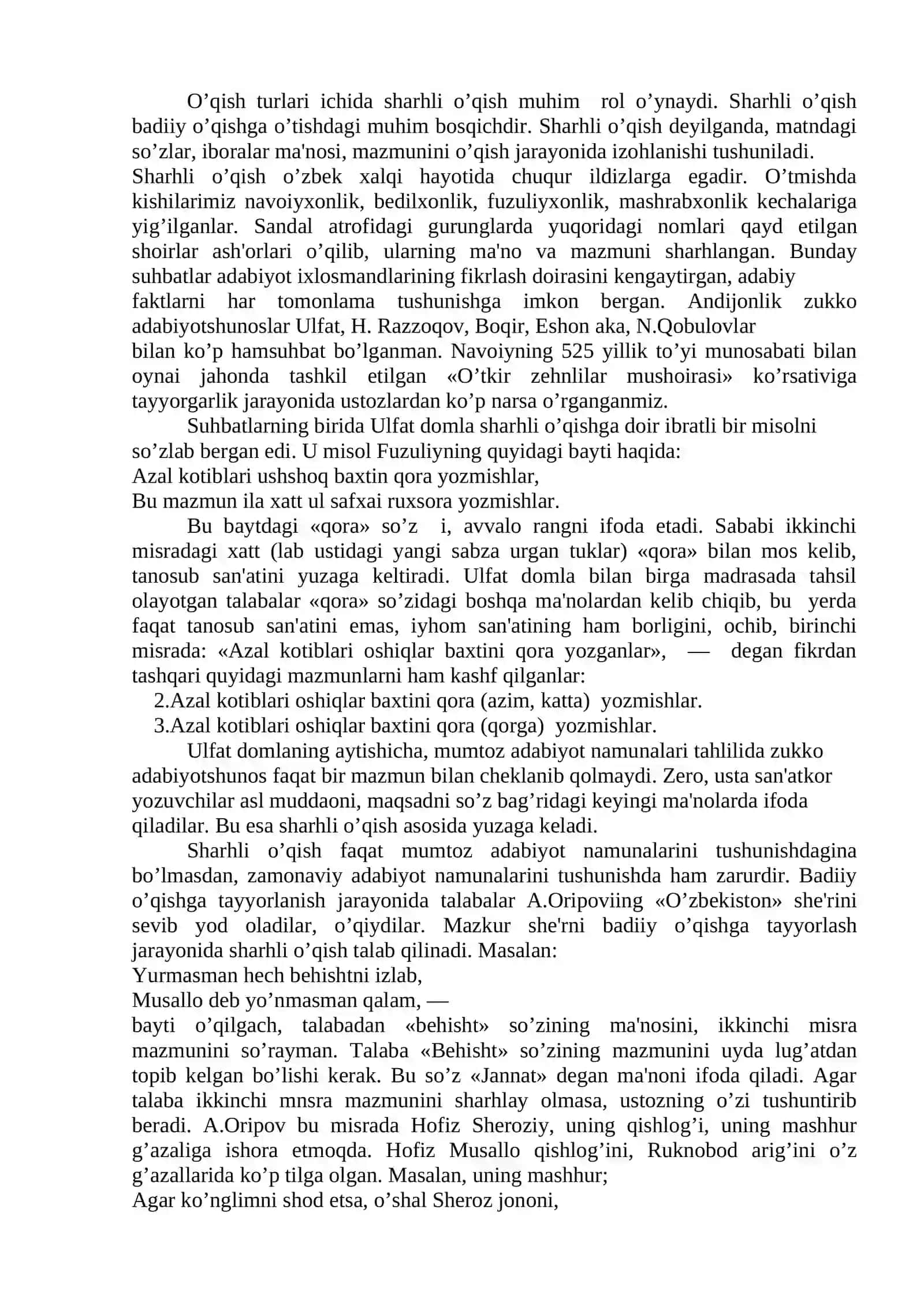 BADIIY O’QISH ASOSLARI 3
