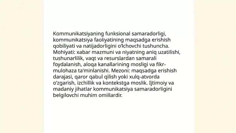 Kommunikatsiyaning Funksional Samaradorligi 3