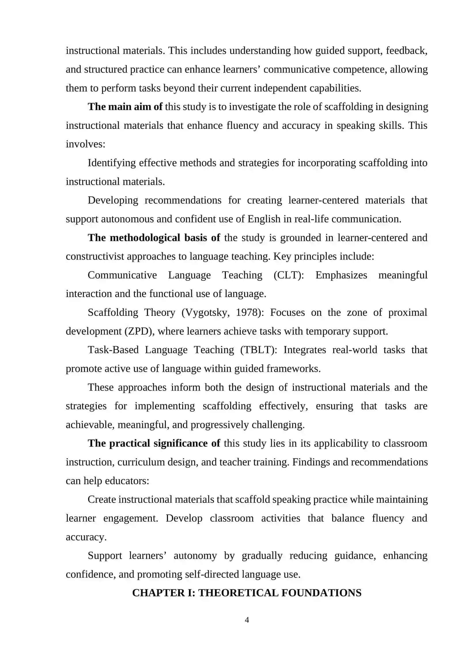 The Role of Scaffolding in Designing Effective Instructional Materials for English Language 3