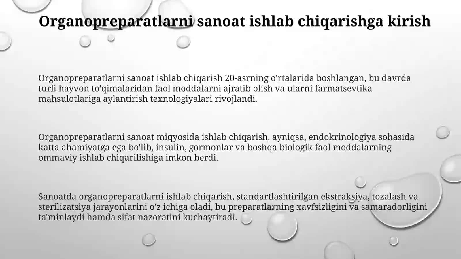 Organopreparatlarini sanoatda ishlab chiqarish. Biogen stimulyatorlar. Gormonlar. Fermentlar 3