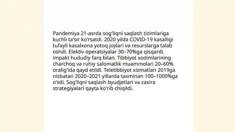 Pandemiya XXI asrning global muammosi va uning oqibatlari 3