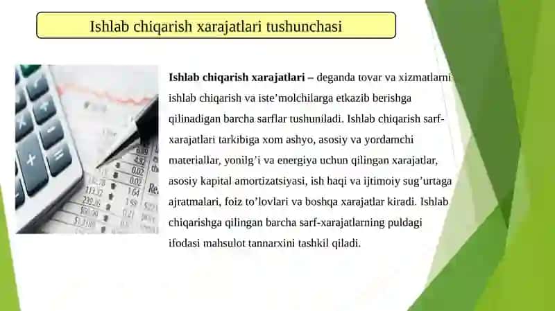 Ishlab chiqarish xarajatlari 3