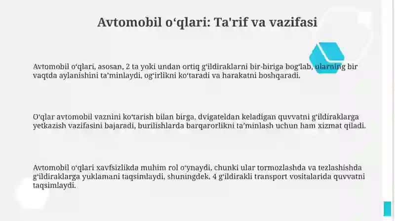 "Mexanika va konchilik ishi" Transport vositalari muhandisligi TVM 25-V 3
