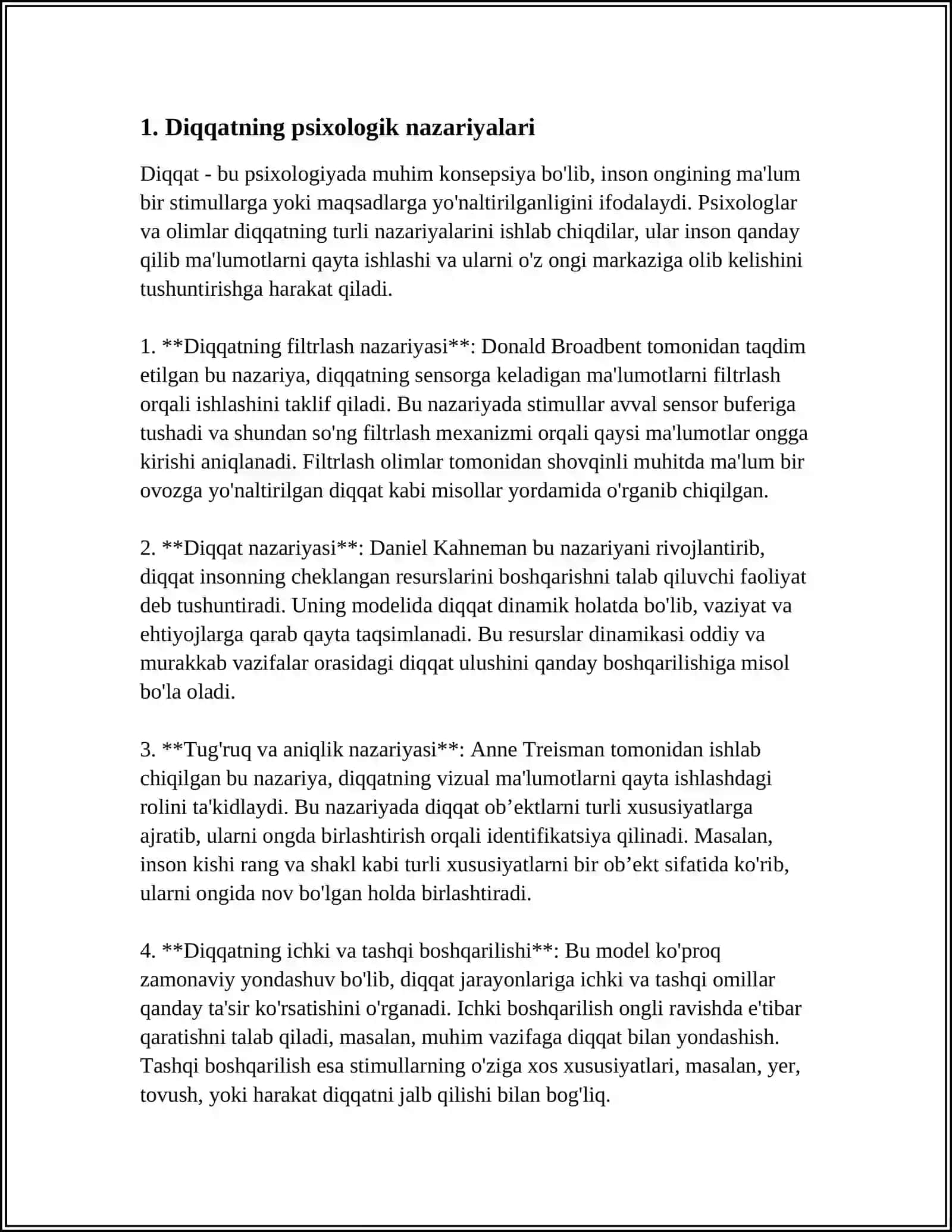 MUSTAQIL ISH Mavzu: MAVZU DIQQAT PISIXALOGIYA 3