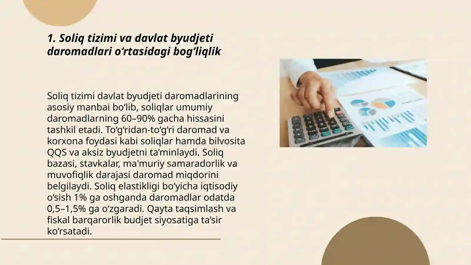 Soliq tizimining moliya tizimi, byudjet tizimi faoliyati bilan uzviy bog‘liqligi 3