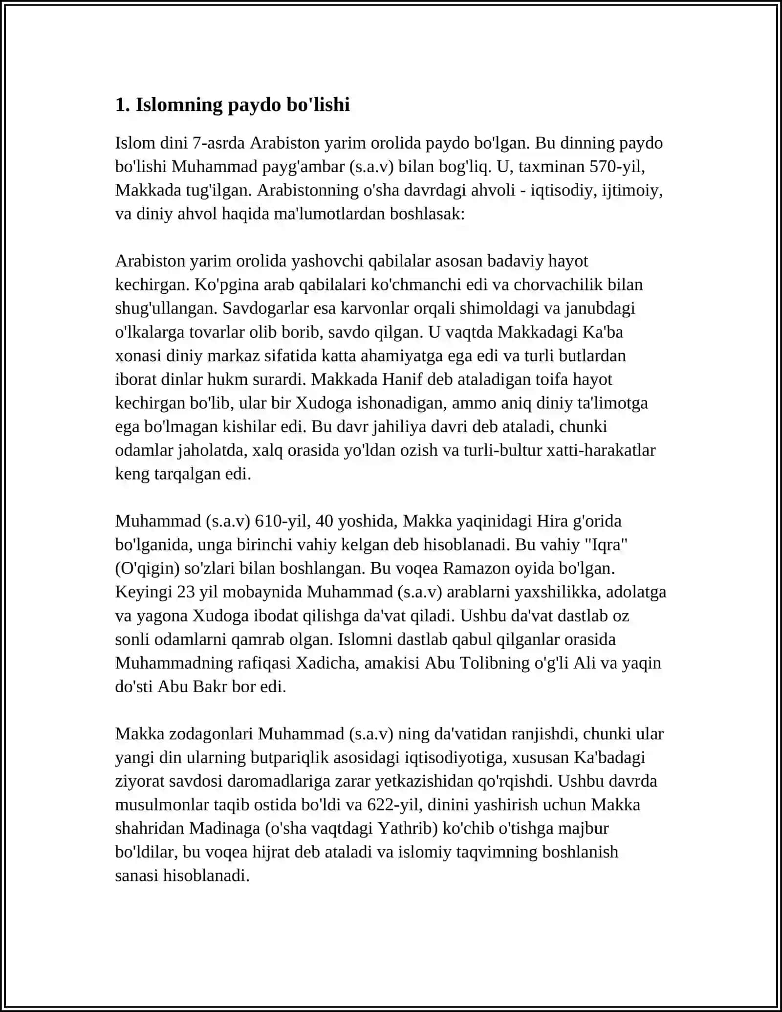 ISLOM DININING TARIXI VA MOHIYATI 3