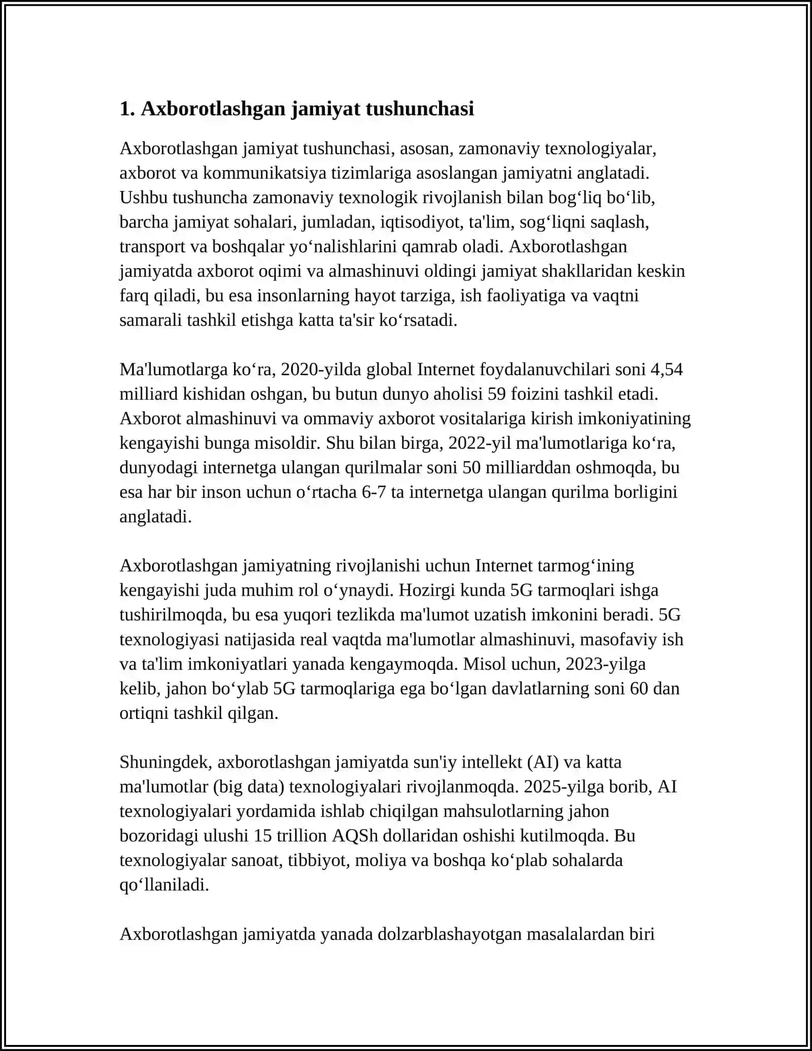 AXBOROTLASHGAN JAMIYAT VA UNING ISTIQBOLLARI 3