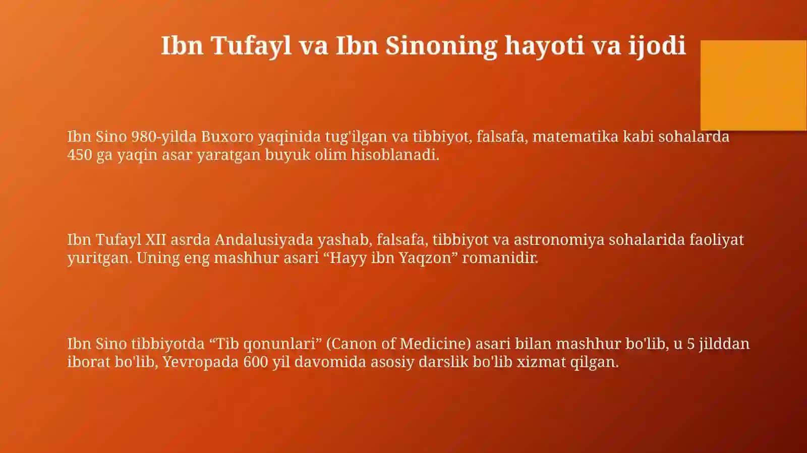 Ibn Tufayl va Ibn Sinoning Xay ibn Yakzon oʻgʻli risolasi 3