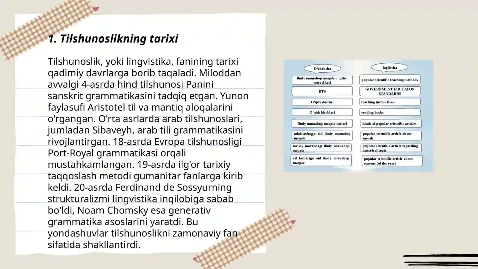 Tilshunoslik tarixidagi yo'nalishlar va maktablar 3