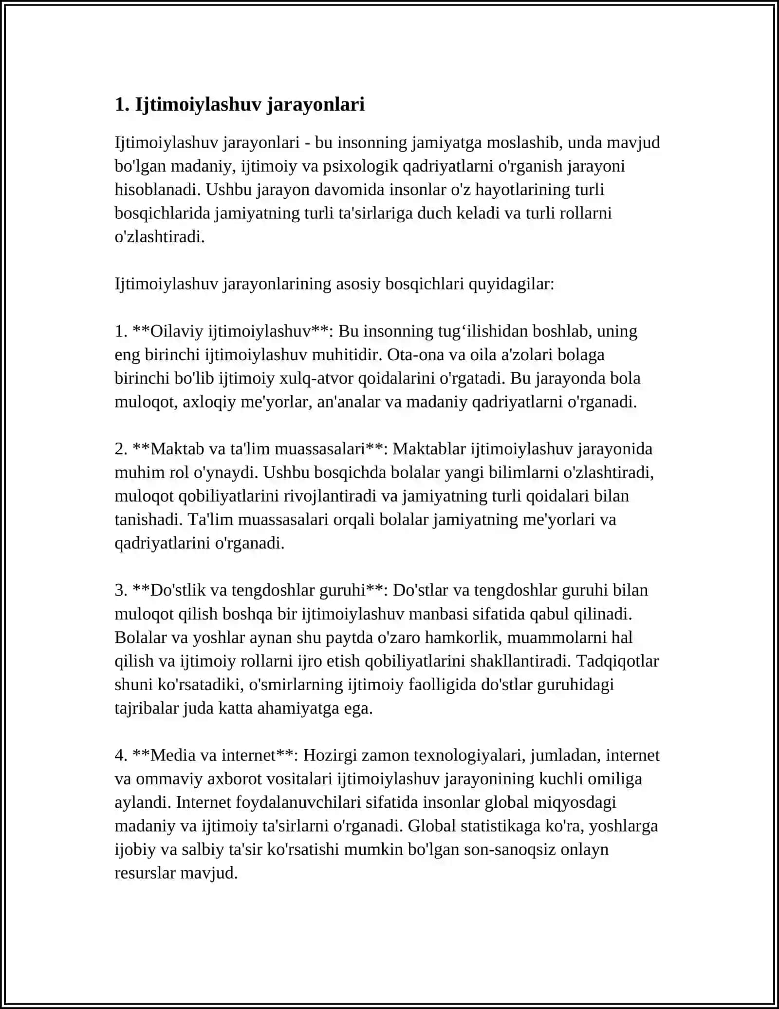IJTIMOIYLASHTIRISH TARBIYANING BOSH OMILI 3
