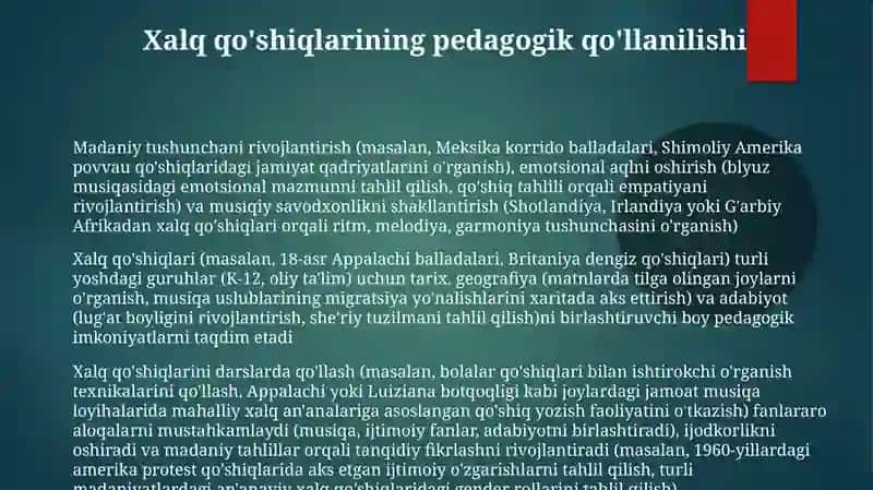 Xalq qo'shiqlari va ularning tarbiyaviy ahamiyati 3