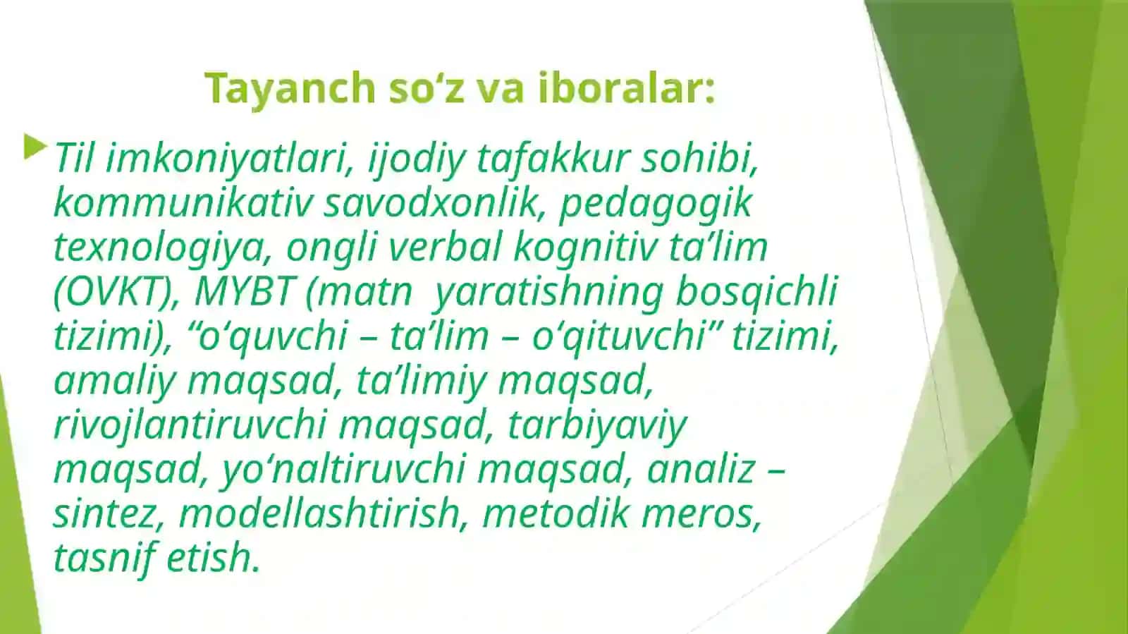 ONA TILI OʻQITISH METODIKASI FANIDAN 3