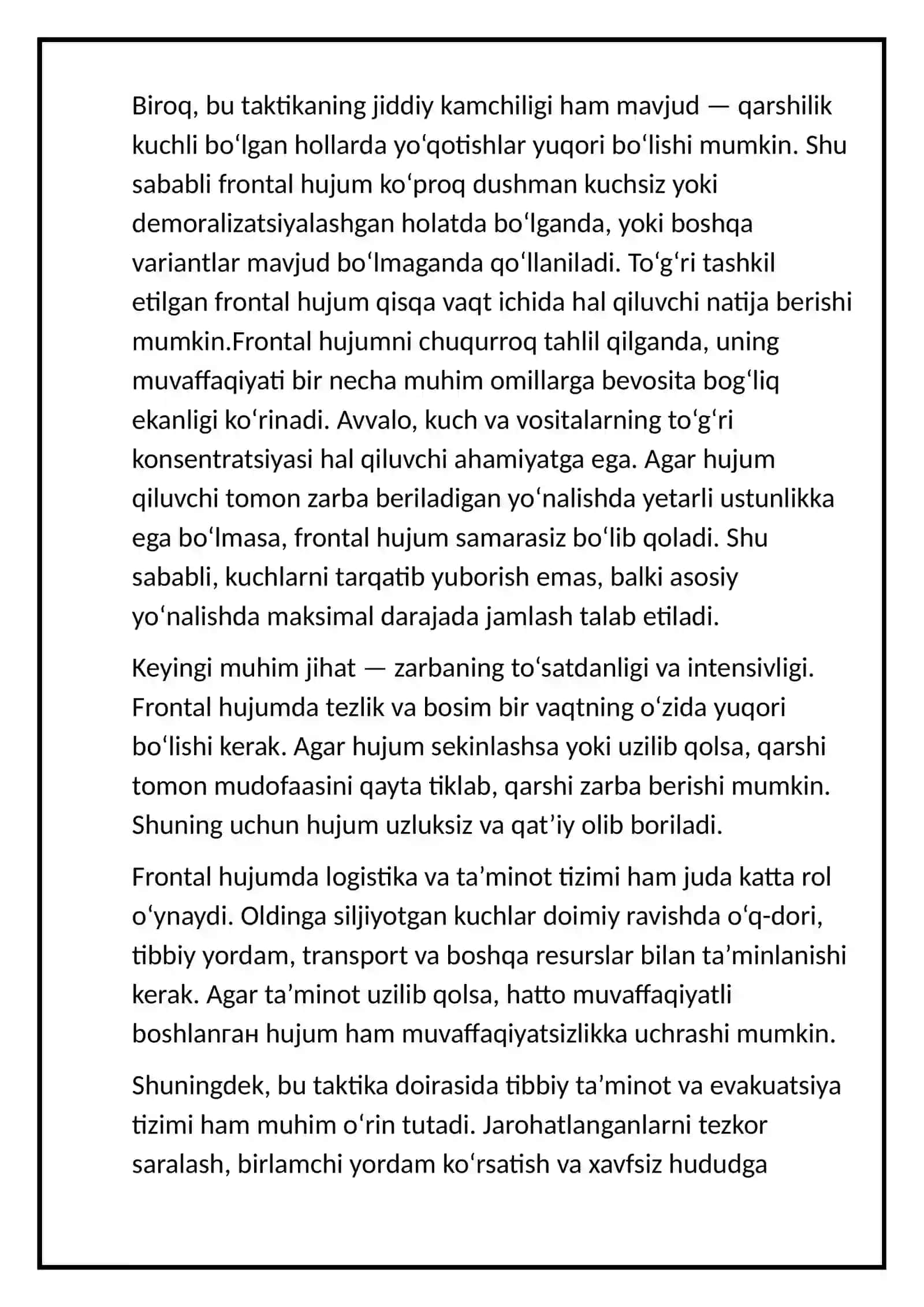 Taktik tayyorgarlik turlaridan hujumkor taktika 3