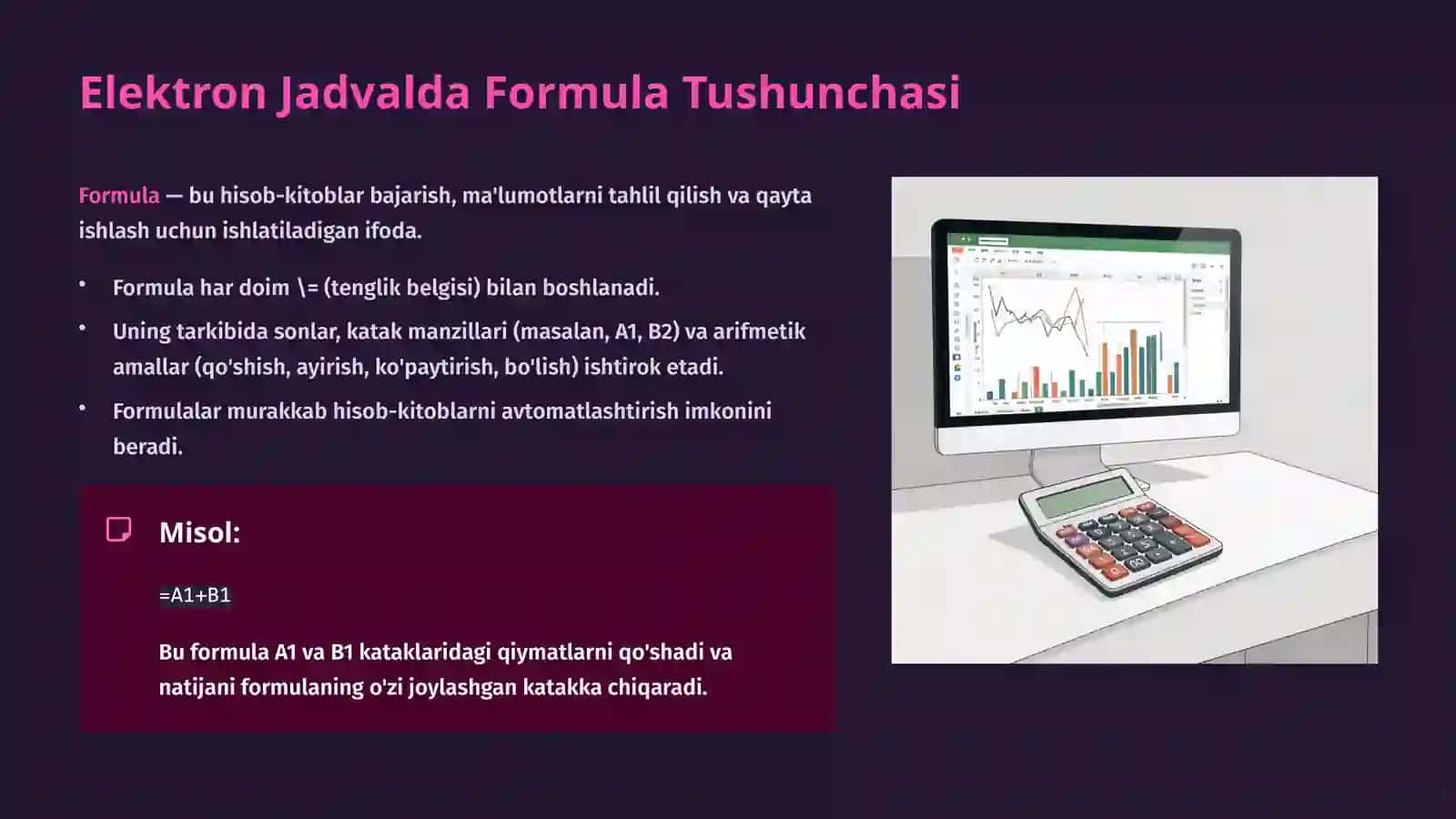 Formula va Funksiyalar: Elektron Jadvallarni O'zlashtirish 3