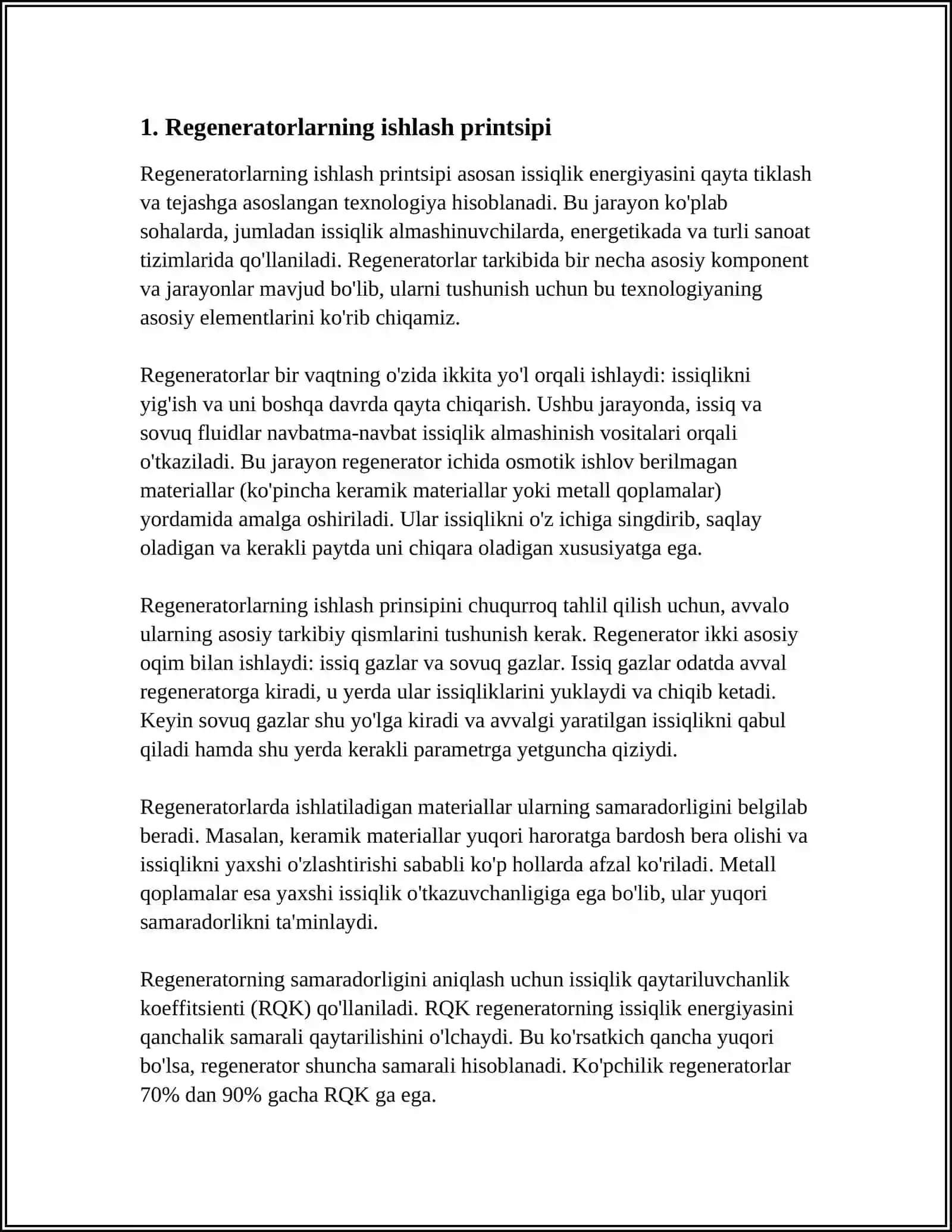 JIGARNING REGENRATOR VA KOMPENSATOR XUSUSIYATI 3