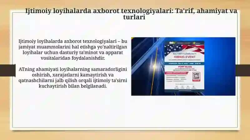 Ijtimoiy loyihalarda axborot texnologiyalari: Ta'rif, ahamiyat va turlari 3