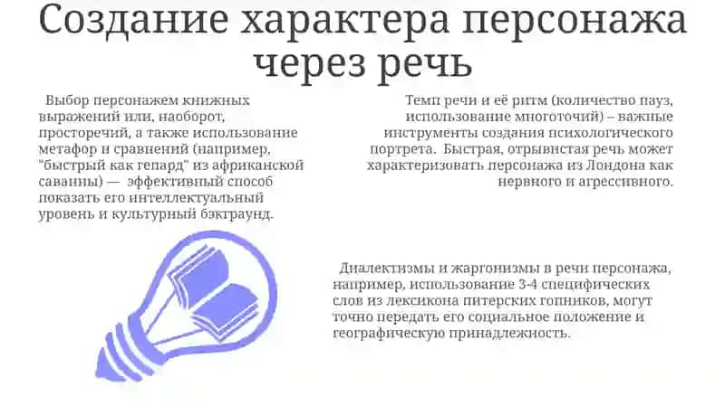 Создание характера персонажа через речь 3
