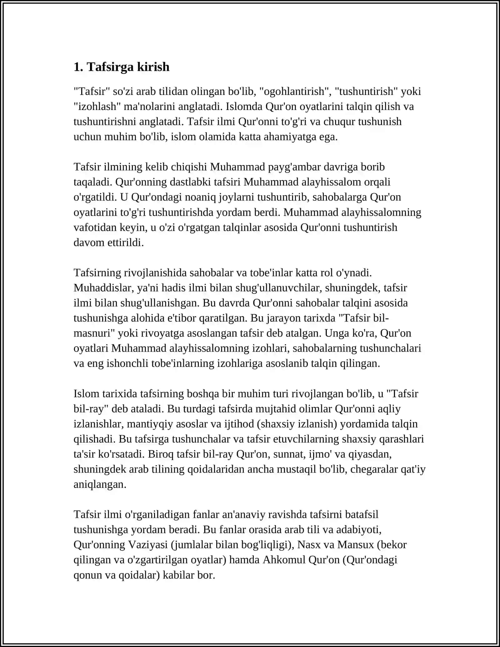 SHAYX MUHAMMAD SODIQ MUHAMMAD YUSUFNING “TAFSIRI HILOL” ASARI 3