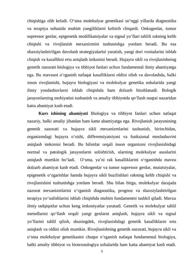 Hujayra va organizm rivojlanishi biologiyada 3
