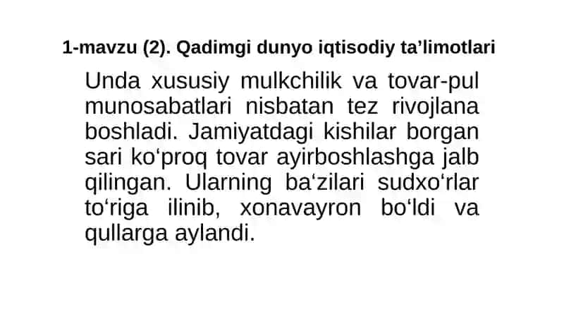 Qadimgi dunyo iqtisodiy ta’limotlari 3