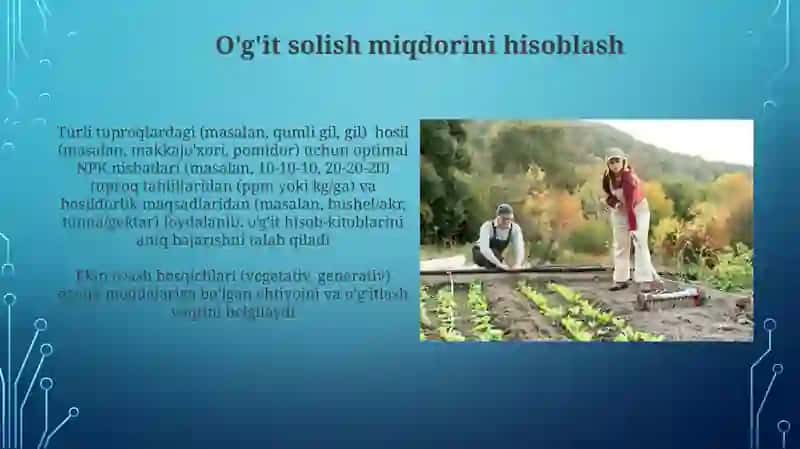 Sug'orish va ozuqa moddalarini o'zlashtirish 3