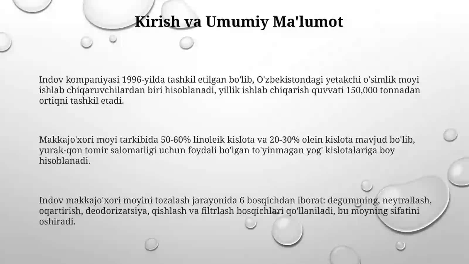 Indov makkajo'xori moyini tozalash texnologiyasi 3
