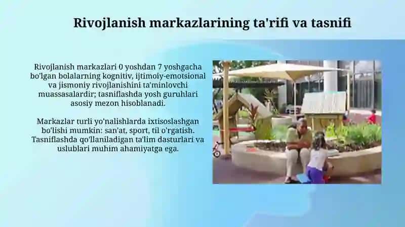 Rivojlanish markazlarining ta'rifi va tasnifi 3