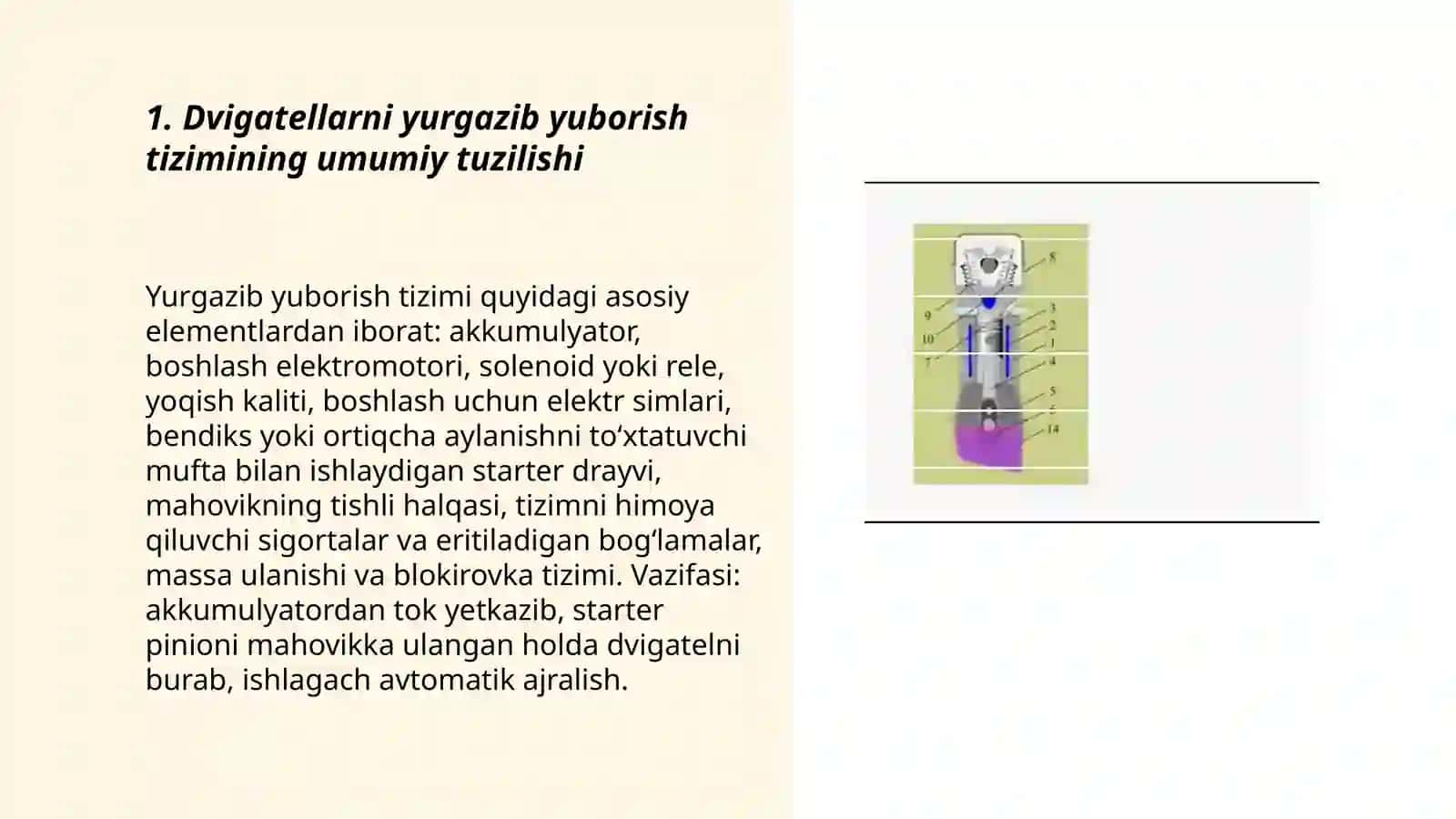Dvigatellarni yurgazib yuborish tizimi tuzilishi va ishlatilishi 3