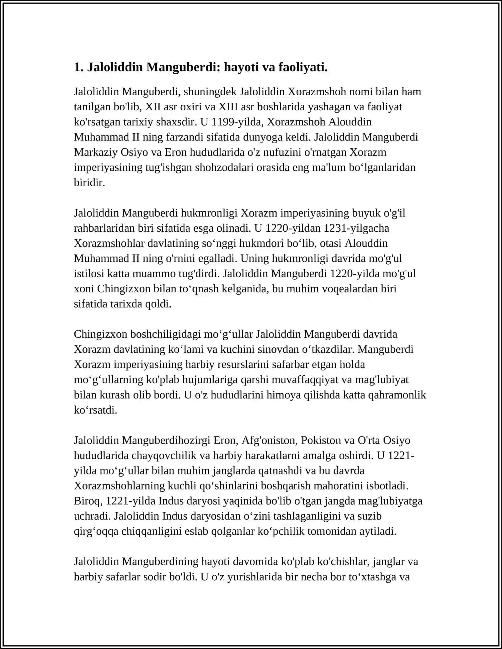 JALOLIDDIN MANGUBERDI-VATAN HIMOYACHISI 3