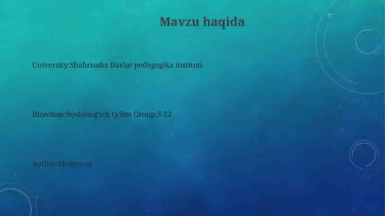 Tarbiya fanini oʻqitishda innovatsion yondashuv.Texnalogya fanini oʻqitishda innovatsiyon yondashuv. 3