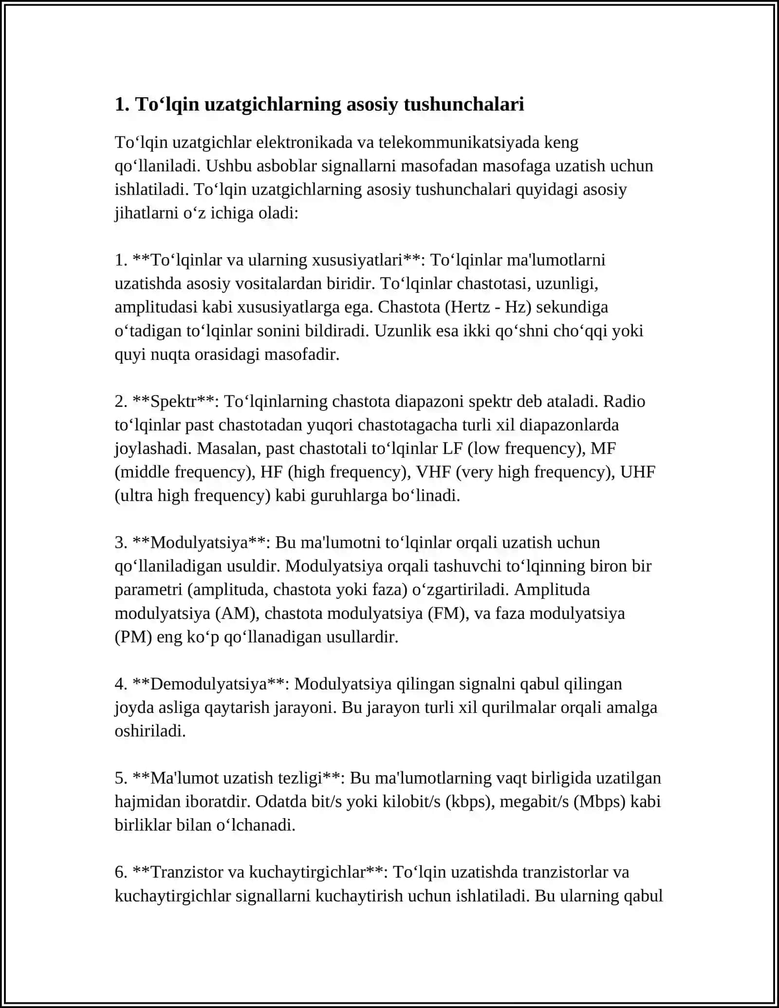 TOʻLQIN UZATGICHLAR (VOLNOVODLAR) 3