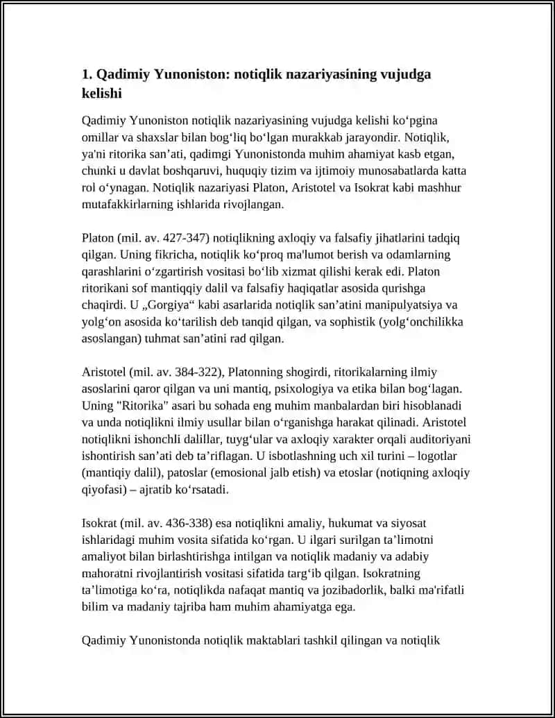 Qadimiy Yunoniston: notiqlik nazariyasining vujudga kelishi 3