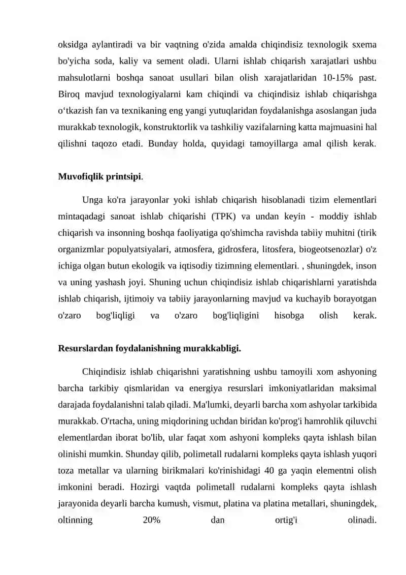 Kam chiqindili va chiqindisiz texnologiyalar 3