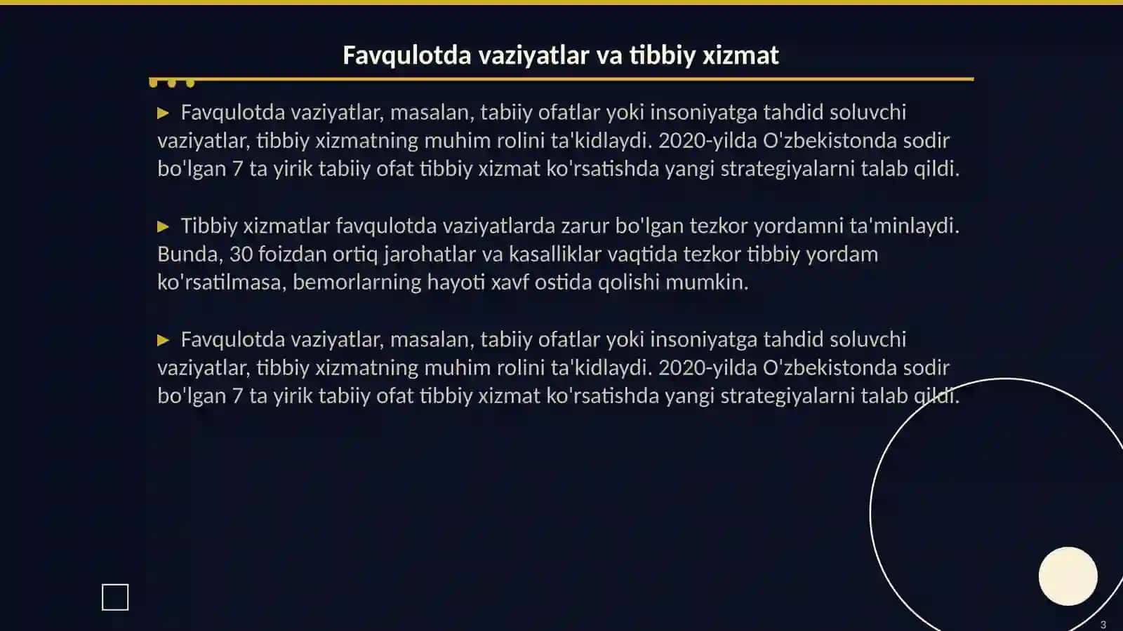 Favqulotda vaziyatlarda fuqaro muhofazasi tibbiy xizmati 3