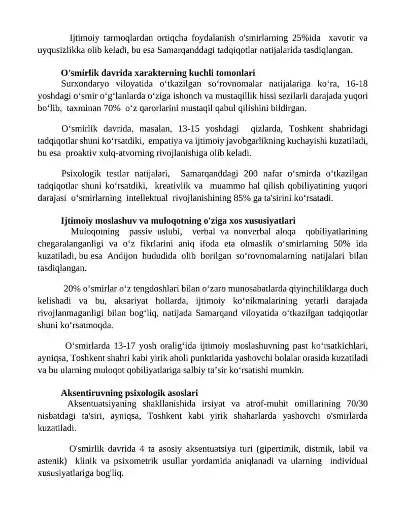 O‘smirlardagi xarakter aktenstuatsiyasining psixologik xususiyatlari 3