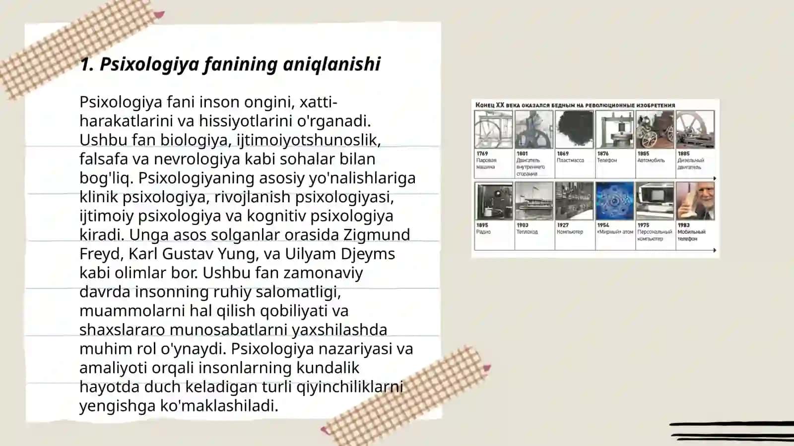 Psixologiya fanining predmeti va rivojlanish tarixi 3